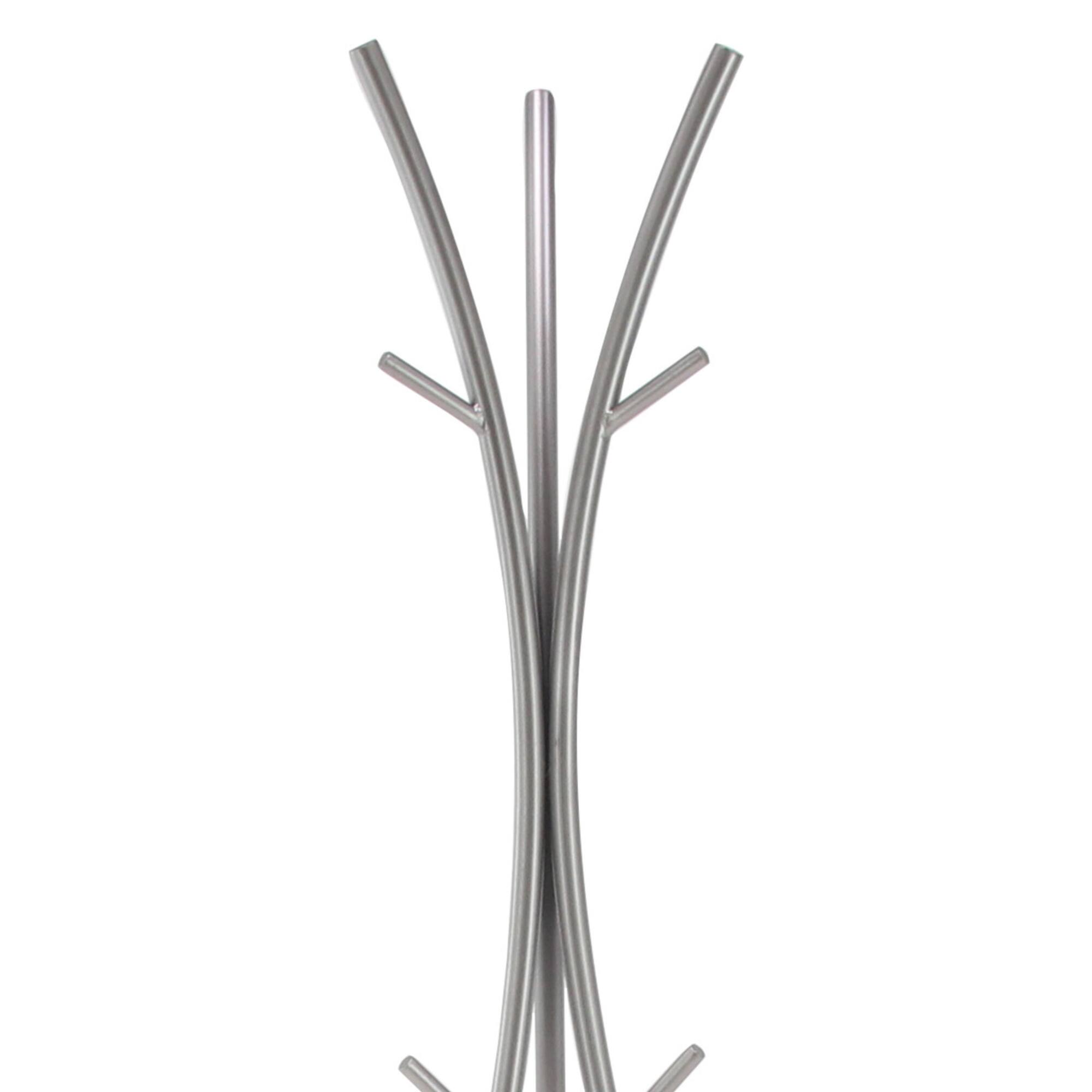 Silver Metal Modern Coat Rack, 73" x 17" x 17"